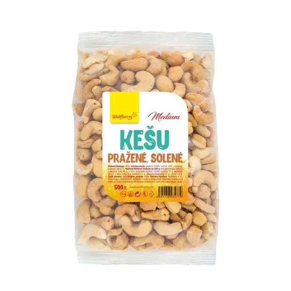 WOLFBERRY Kešu pražené solené 500 g Medium
