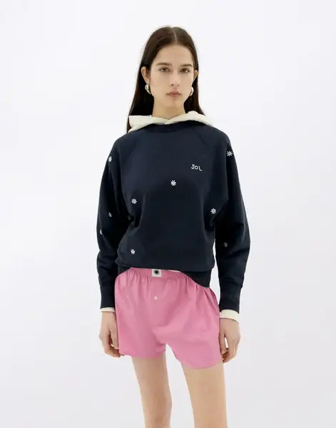 Thinking MU Solsol Navy Bonnie Sweatshirt NAVY S