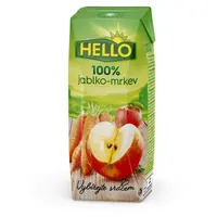 HELLO 100% Jablková šťava mrkva 250 ml x 18 kusov