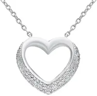 Silvego Strieborný náhrdelník SRDCE so zirkónmi LPS0243