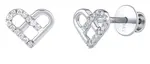 Silvego Diamantové náušnice srdca Evie v bielom zlate DNN2590EGWD