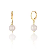 JwL Luxury Pearls Krásne pozlátené náušnice s pravými bielymi perlami JL0678