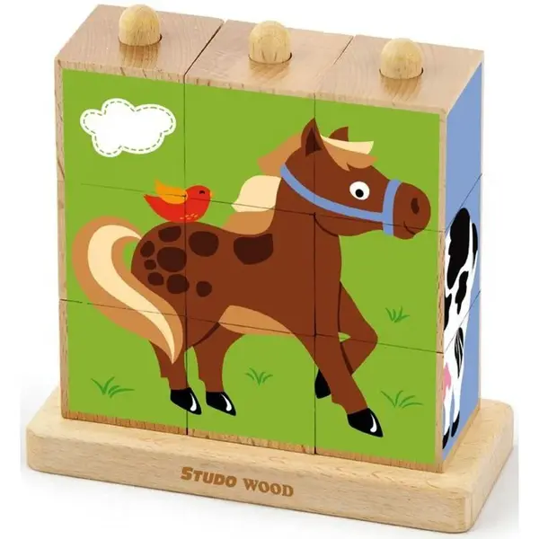 Study Wood kocky Zvieratká z farmy