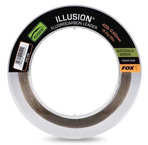 Fox fluorocarbon edges illusion leader naturals green 50 m - 0,60 mm 18,2 kg