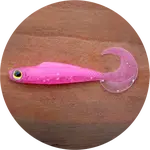 Redbass gumová nástraha twister kixter pink g glow uv - xs 45 mm