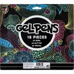 Gélové perá 18 ks neónové, trblietavé, pastelové