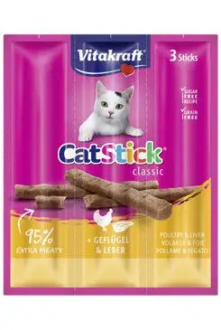 Vitakraft cat pochoutka stick clasic poultry/liver 3ks