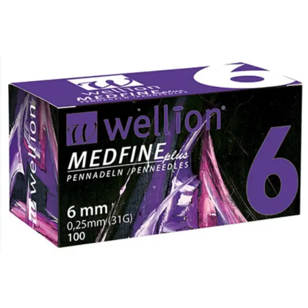 Wellion Medfine Plus jehly pro všechna inzulínová pera velikost 31g x 6mm