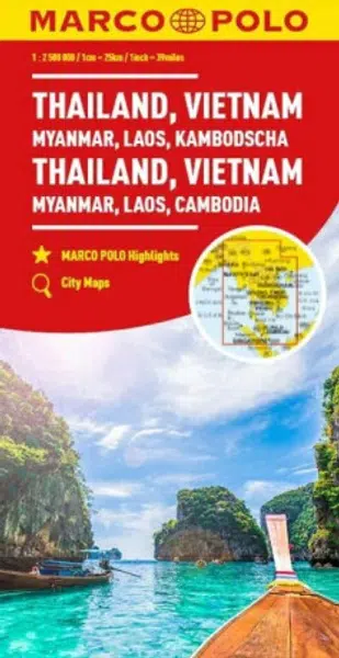 Thajsko, Vietnam, Laos, Kambodža/mapa 1:2M MD