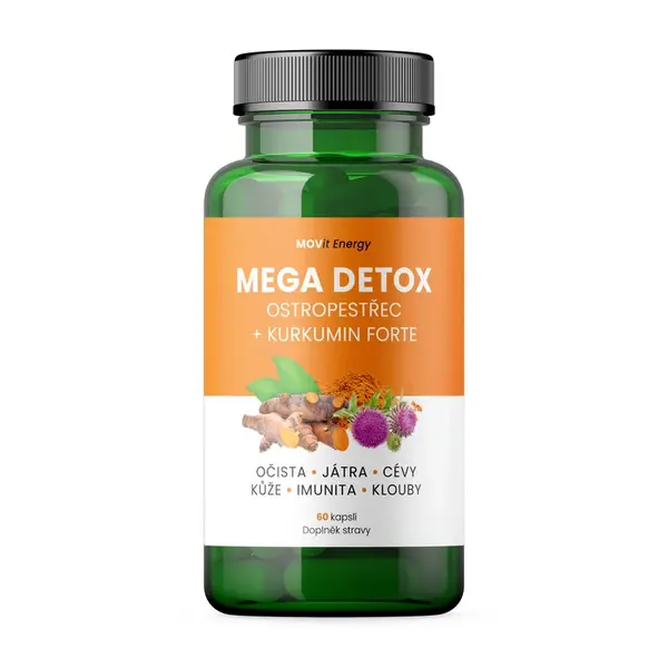 MOVit Energy Mega Detox Ostropestřec + Kurkumin Forte 60 kapslí