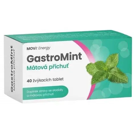 MOVit GastroMint Mátová příchuť 40 žvýkacích tablet
