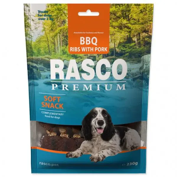 Pochúťka Rasco Premium BBQ Bravčové rebierka 230g