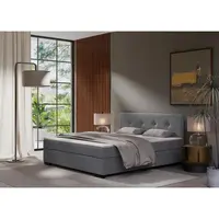 MID.YOU POSTEL BOXSPRING, 200/200 cm, světle šedá