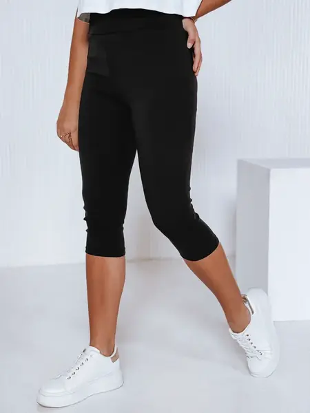 Dámské 3/4 legíny s vysokým pasem, černé