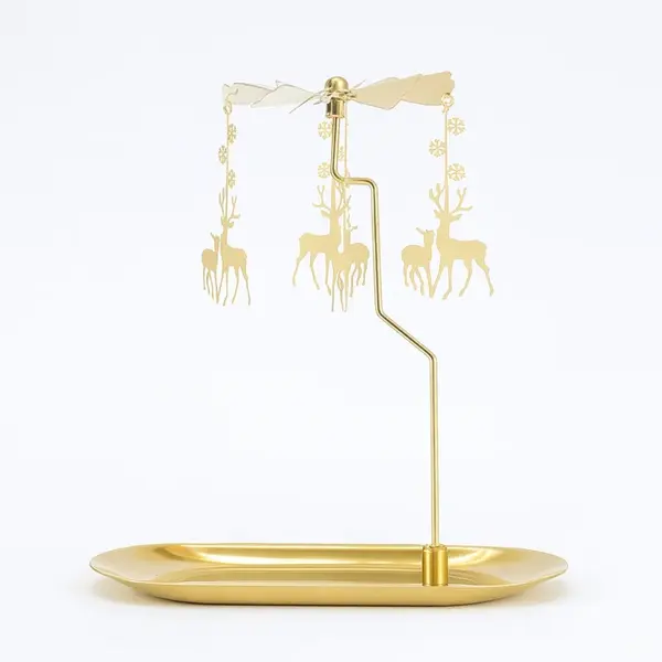 Livefy svietnik s kolotočom Reindeer, zlatý