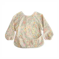 Mushie Long Sleeve Bib bryndák Pastel Blooms 6-24m 1 ks
