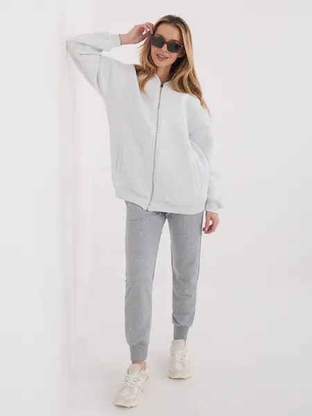 Světle šedá mikina na zip