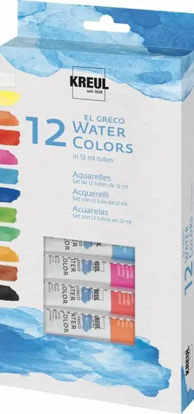 Sada akvarelových barev El Greco 12x12ml