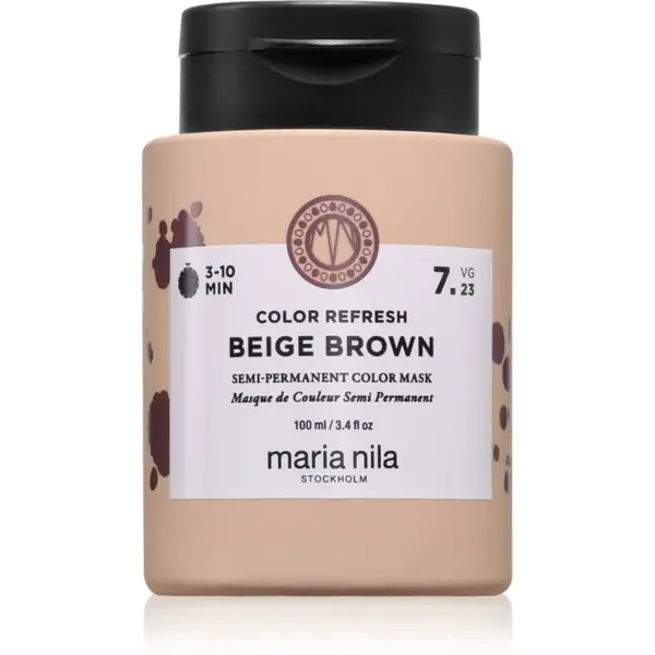 Maria Nila Colour Refresh jemná vyživující maska bez permanentních barevných pigmentů odstín Beige Brown 7.23 100 ml