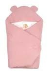 Baby Nellys Beránková zavinovačka s kapucí bavlna/beránek, Teddy - Baletka, pudrově růžová