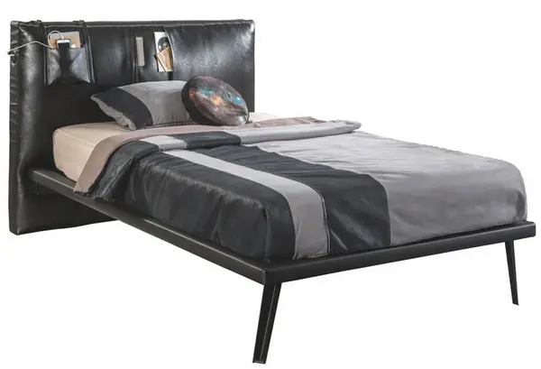 Studentská postel s usb 120x200cm nebula - černá