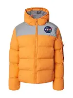 ALPHA INDUSTRIES Prechodná bunda 'HP NASA'  sivá / oranžová / červená / biela