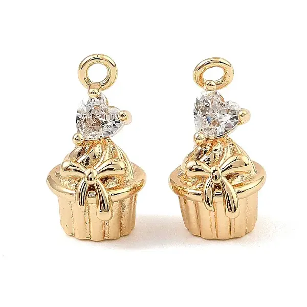 Brass Micro Pave Cubic Zirconia Pendants