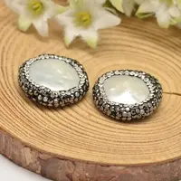 Flat Round Shell Pearl Beads