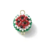 Glass Sead Beaded 3D Watermelon Connector Charms