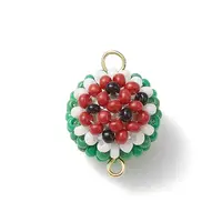 Glass Sead Beaded 3D Watermelon Connector Charms