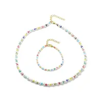 Natural Shell & Glass Seed Beaded Necklace Bracelet