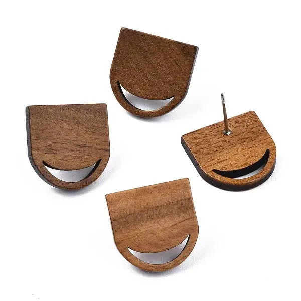 Walnut Wood Stud Earring Findings