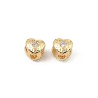 Brass Clear Cubic Zirconia Beads