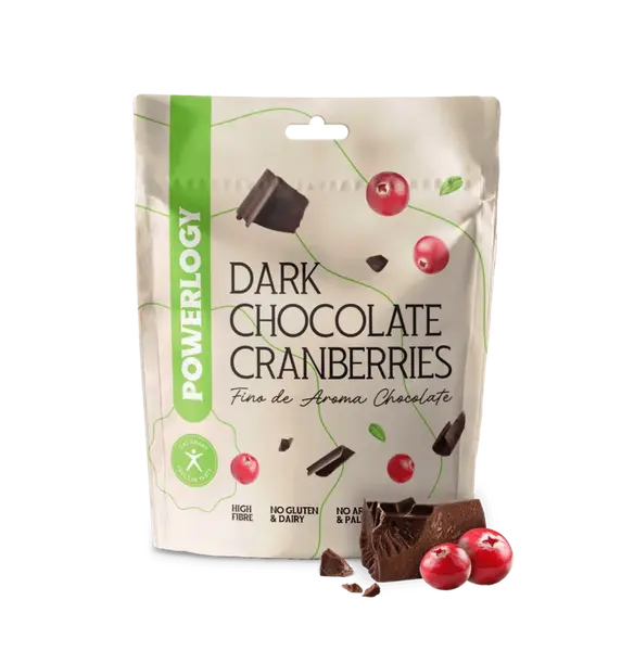 POWERLOGY Dark Chocolate Cranberries 100 g