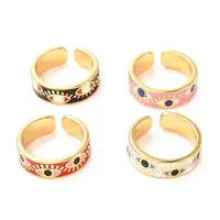 Evil Eye Golden Cuff Rings for Women