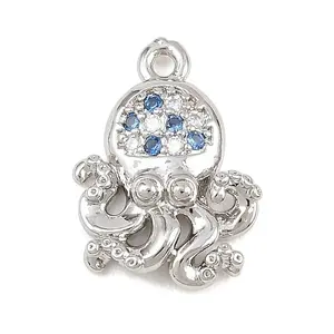 Brass Micro Pave Cubic Zirconia Pendants