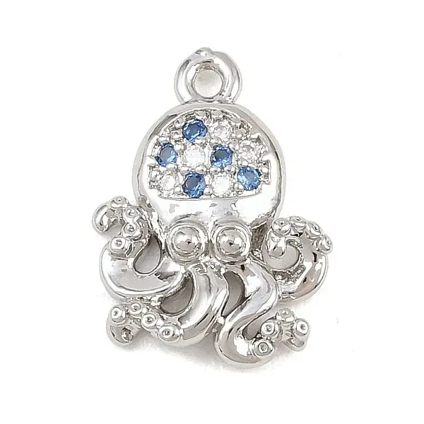 Brass Micro Pave Cubic Zirconia Pendants