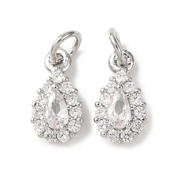 Brass Micro Pave Cubic Zirconia Charms