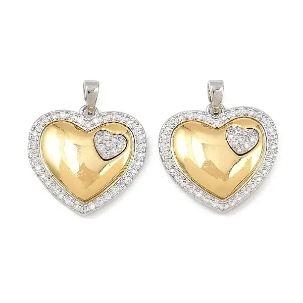 Brass Micro Pave Cubic Zirconia Pendants