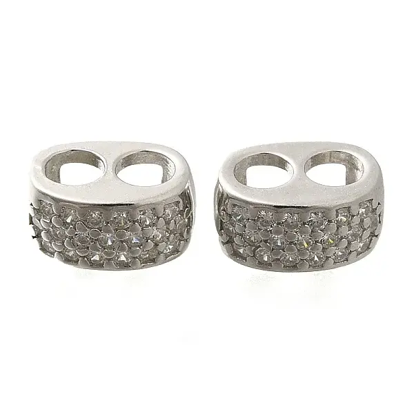 925 Sterling Silver Micro Pave Clear Cubic Zirconia Spacer Bars