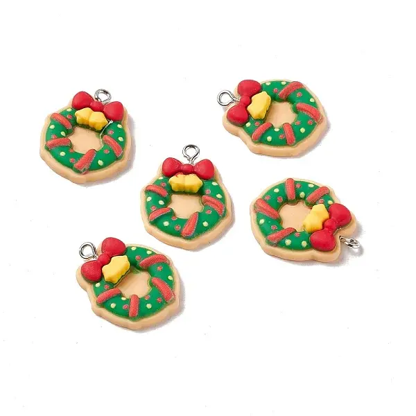 Christmas Theme Opaque Resin Pendants