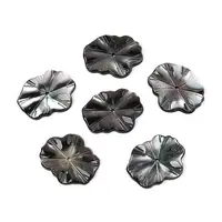 Natural Black Lip Shell Carved Leaf Beads