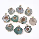 Electroplate Natural Agate Pendants