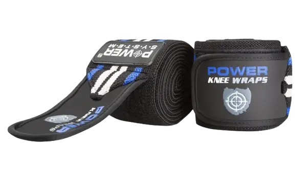 POWER SYSTEM Bandáže na kolena KNEE WRAPS BLUE 2 ks