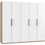 MID.YOU ŠATNÍ SKŘÍŇ S OTOČNÝMI DVEŘMI, bílá, barvy dubu, 250/216/58 cm