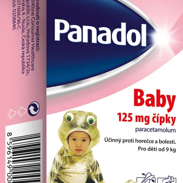 PANADOL Baby 125mg, čípky ke snížení horečky u dětí 10 ks