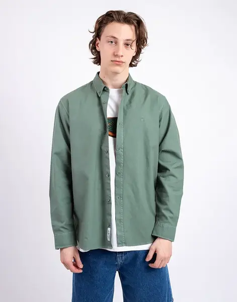 Carhartt WIP L/S Bolton Shirt Park garment dyed M