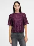 Fialová dámska blúzka s krátkym rukávom