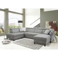 Sit & More SEDACÍ SOUPRAVA, textil, světle šedá