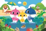 Puzzle Baby Shark s rodinou na dovolené 60 dílků